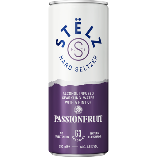 STELZ HARD PASSIONFRUIT BLIK - 12X 25 CL